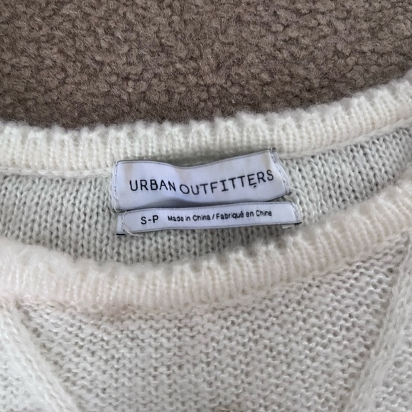 Urban Outfitters Cream Sweater with Gold Pom Poms Cropped - Picture 5 of 9